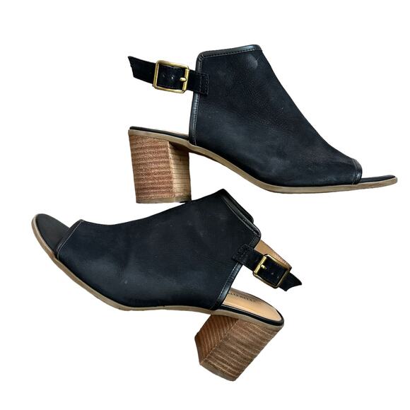 Franco Fortini | Size 9.5 Aniston Leather Peep Toe Block Heel Buckle Strap - Picture 7 of 11